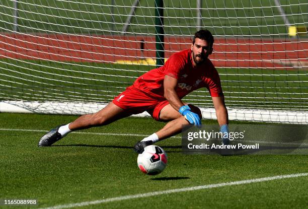 Allison Becker of Liverpool during a training session on July 30, 2019 in Evian-les-Bains, France.