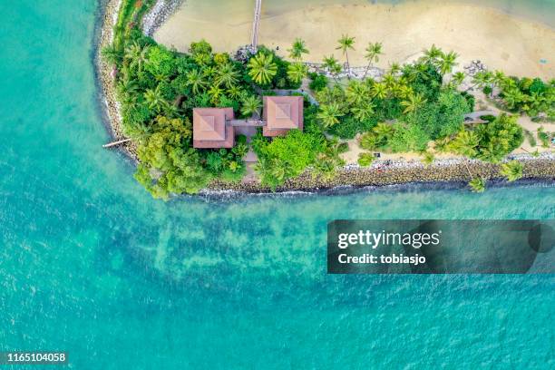 sentosa beach singapore from above - sentosa island singapore stock pictures, royalty-free photos & images
