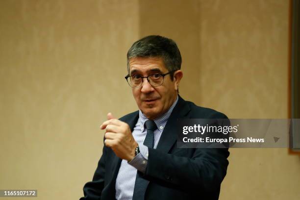 The PSOE secretary of Political Action, Patxi López, is seen during the Permanent Deputation of the Parliament in which there is a debate about the...