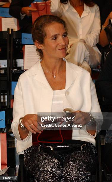 Spanish Princess Elena De Borbon attends the Angel Schlesser Spring/Summer 2002 collection fashion show September 21, 2001 in Madrid.