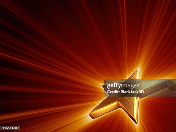 a shining gold star emitting bright light - victor ovies stock pictures, royalty-free photos & images