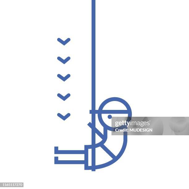 climber going down icon - clothes hanging outside stock illustrations