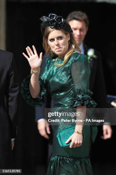 Princess Beatrice of York arriving at York Minster for the wedding of singer Ellie Goulding to Caspar Jopling.