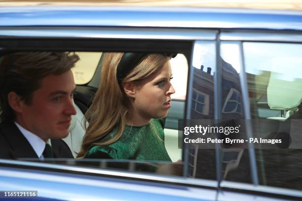 Princess Beatrice of York arriving at York Minster for the wedding of singer Ellie Goulding to Caspar Jopling.