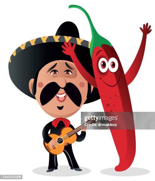 mexikanische und mexikanische gitarristen - latin america stock-grafiken, -clipart, -cartoons und -symbole