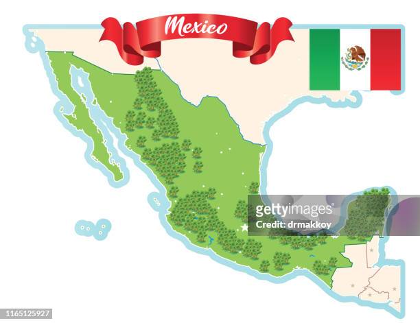 mexico, travel map, cartoon map - los cabos stock illustrations