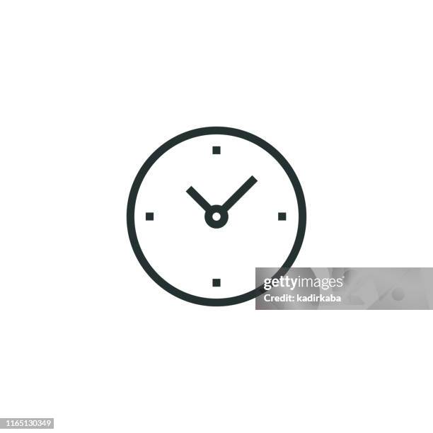 wall clock line icon - quartz stock illustrations