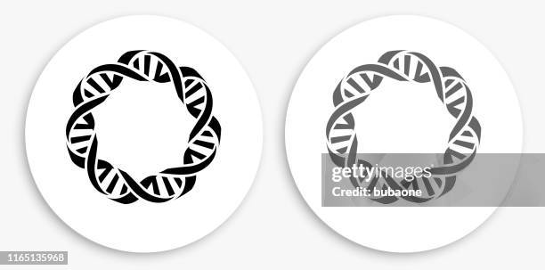 dna schwarz-weiß runde symbol - genetic variant stock-grafiken, -clipart, -cartoons und -symbole