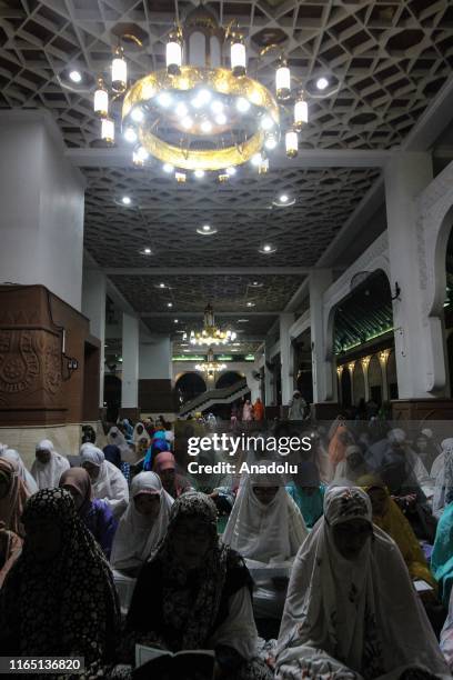 Indonesian muslims attend the 1 Muharram 1441 Hijriah celebrations marking Islamic new year at the Great Mosque in Semarang, Central Java Province,...