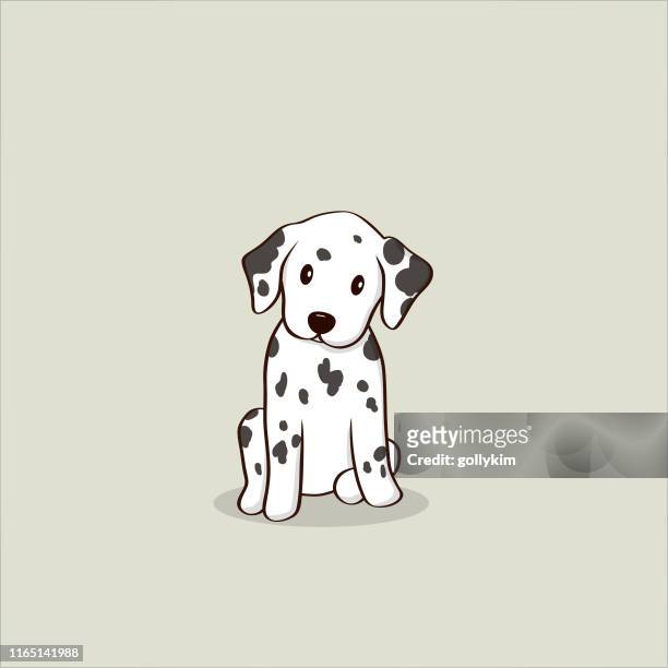 cute dalmatian puppy illustration - cute stock illustrations