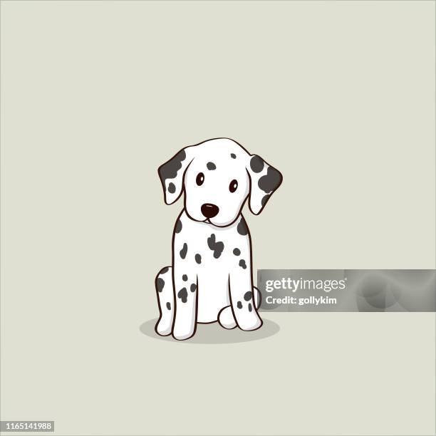 cute dalmatian puppy illustration - drawings of cute dogs stock illustrations