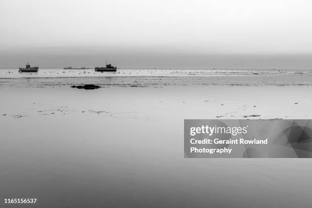 thames in black and white. - southend pier stock pictures, royalty-free photos & images