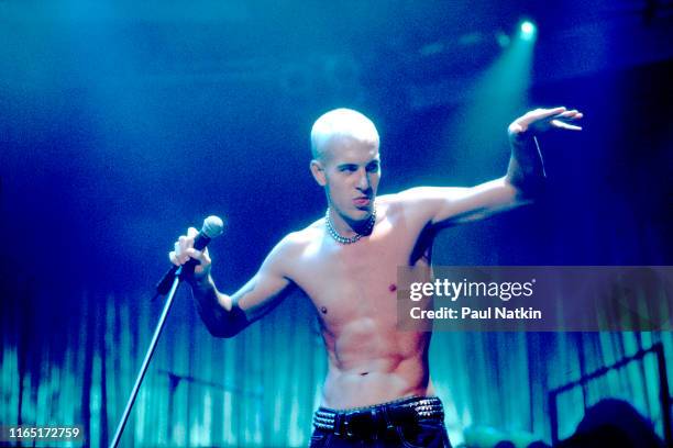 American Rock musician Nick Hexum, of the group 311, performs onstage at the Rosemont Horizon, Rosemont, Illinois, August 2, 1997.