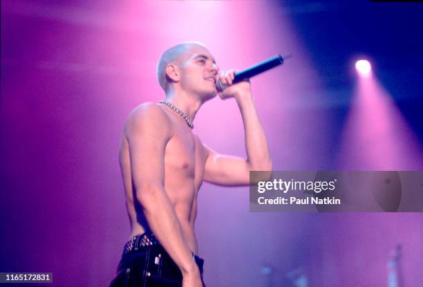 American Rock musician Nick Hexum, of the group 311, performs onstage at the Rosemont Horizon, Rosemont, Illinois, August 2, 1997.