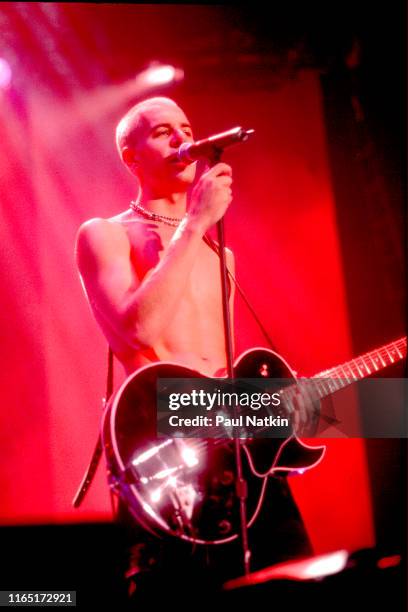 American Rock musician Nick Hexum, of the group 311, performs onstage at the Rosemont Horizon, Rosemont, Illinois, August 2, 1997.