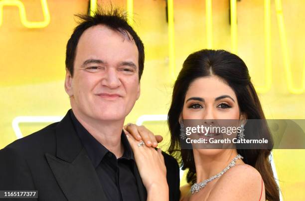 Director Quentin Tarantino and Daniella Pick attend the "Once Upon a Time... In Hollywood" UK Premiere at the Odeon Luxe Leicester Square on July 30,...