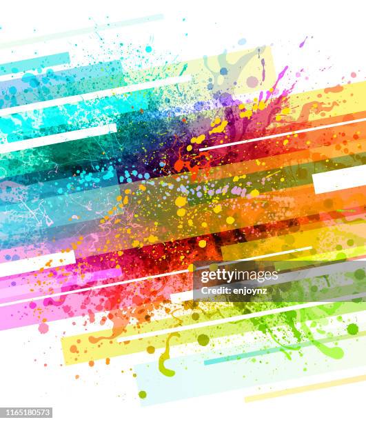 rainbow paint splash background - colorful splash stock illustrations