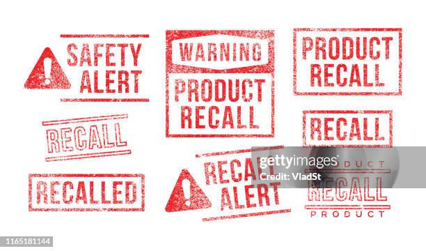 recall rubber stamps product safety alert warning - recall stock illustrations