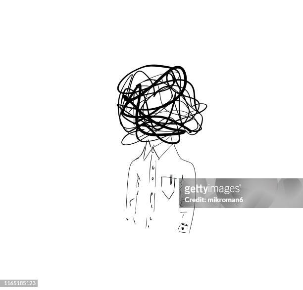 illustration sketch of confused man - animal head stock pictures, royalty-free photos & images