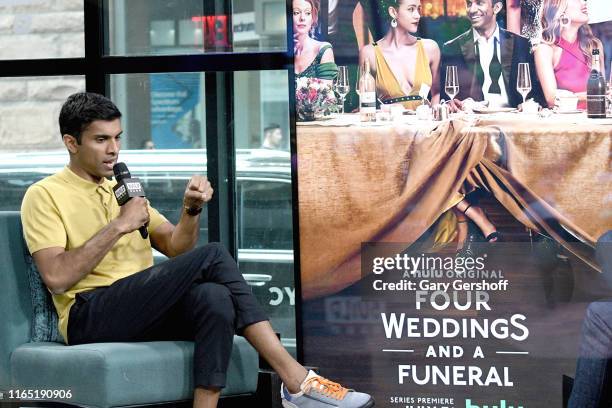 Actor Nikesh Patel visits the Build Series to discuss the Hulu series "Four Weddings and a Funeral" at Build Studio on July 30, 2019 in New York City.