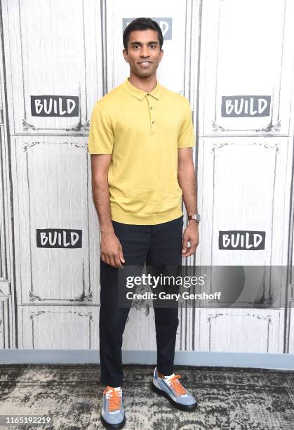 Actor Nikesh Patel visits the Build Series to discuss the Hulu series "Four Weddings and a Funeral" at Build Studio on July 30, 2019 in New York City.
