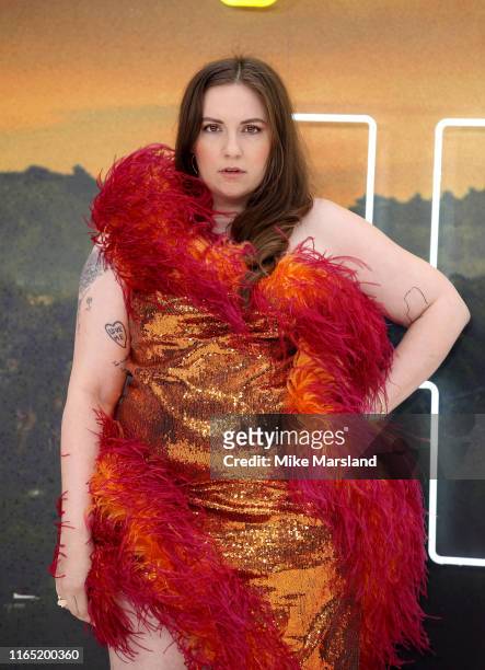 Lena Dunham attends the "Once Upon A Time In Hollywood" UK Premiere at Odeon Luxe Leicester Square on July 30, 2019 in London, England.