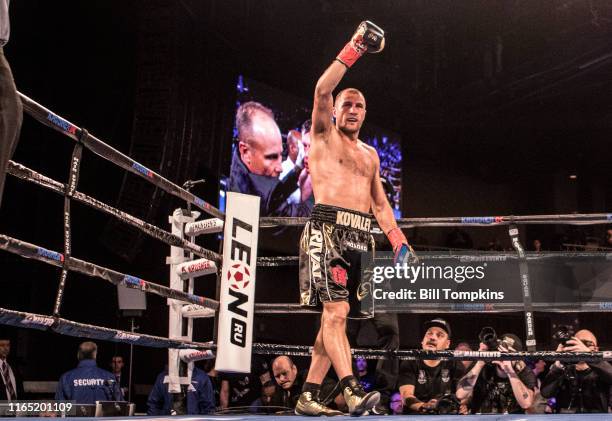 Bill Tompkins/Getty Images Sergey Kovalev defeats Igor Mikhalkin by TKO in the 7th round during their Light Heavyweight fight at Madison Square...