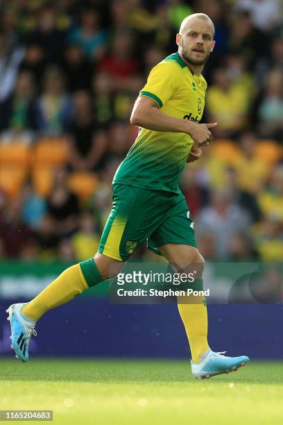 Teemu Pukki of Norwich City during the pre-season Friendly match between Norwich City and Atalanta at Carrow Road on July 30, 2019 in Norwich,...
