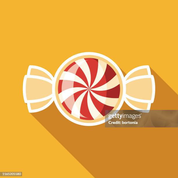 ilustraciones, imágenes clip art, dibujos animados e iconos de stock de peppermint holiday food icon - envoltorio de dulce