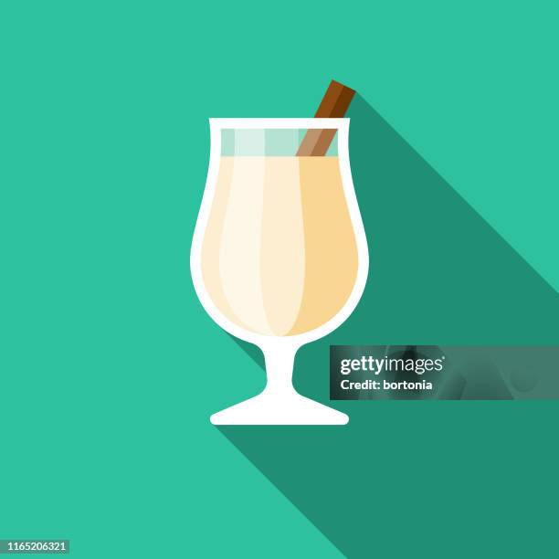 stockillustraties, clipart, cartoons en iconen met eggnog vakantie voedsel pictogram - cinnamon icon