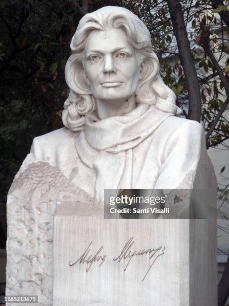Bust of Melina Mercouri on June 19, 2019 in Athens, Greece.
