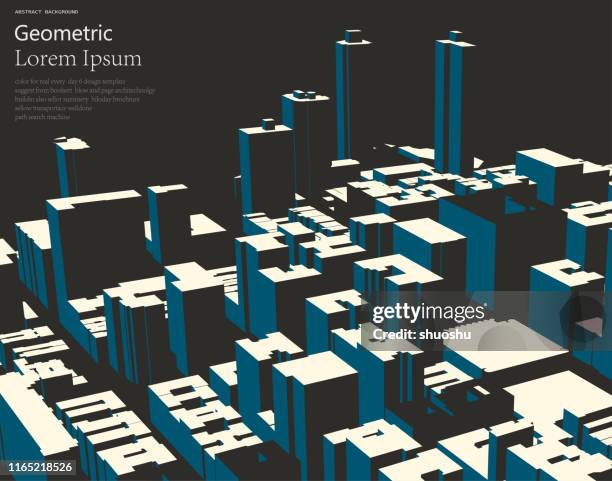 3d color hight city building model vector - architectural model stock illustrations
