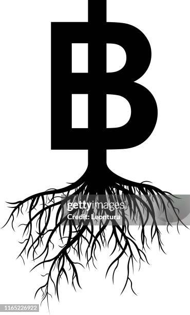 growing bitcoins - digital currency vector stock illustrations