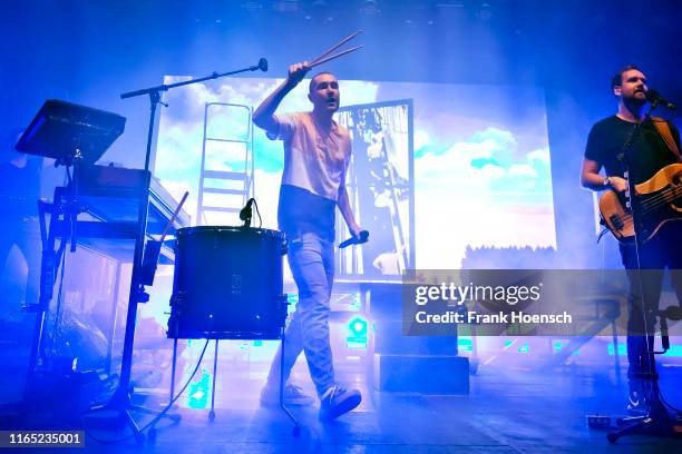 Singer Daniel Campbell Smith of the British band Bastille performs live on stage during the Energy Music Tour at the Kulturbrauerei on August 31,...