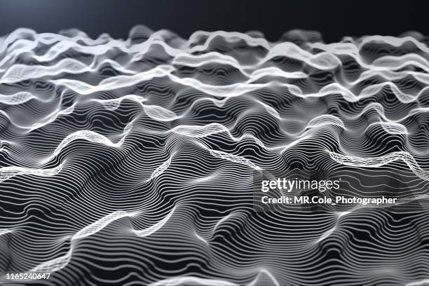 technology background with copy space.illustration of wave particles futuristic digital abstract background for science business and technology - striped font stock pictures, royalty-free photos & images