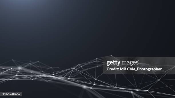 3d illustration technology abstract background,futuristic digital landscape data analysis wave  .background for business, science and technology - interface dots imagens e fotografias de stock