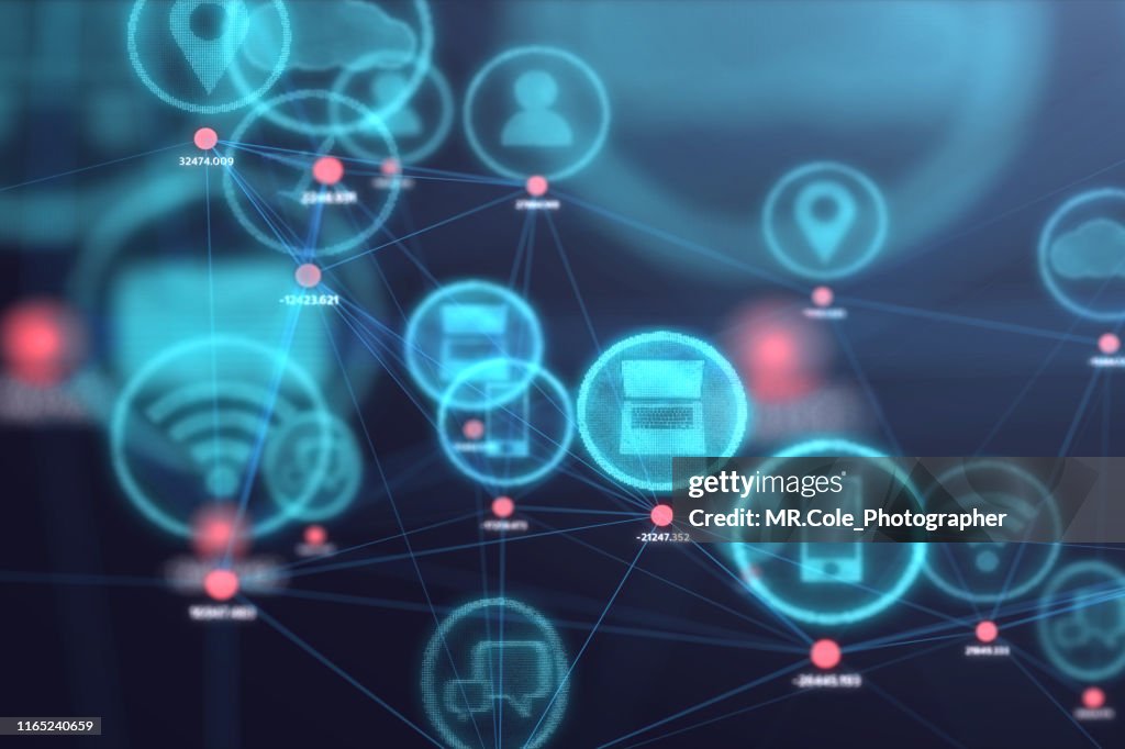 Internet of Things concept,social icon on 3d space,business and technology concept