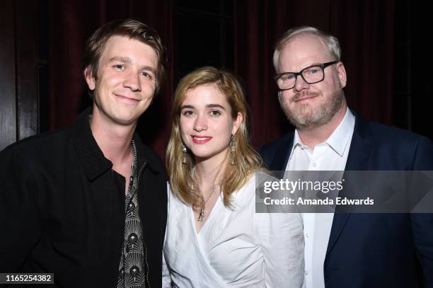 Thomas Mann, Alice Englert and Jim Gaffigan attend the after party of 1091 Media's "Them That Follow" at The Wellesbourne on July 30, 2019 in Los...
