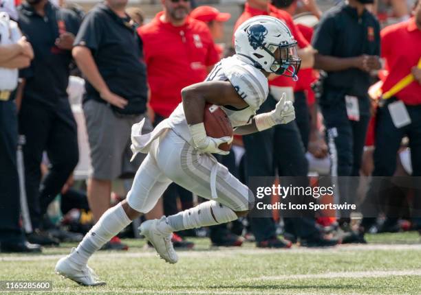 Howard defensive back Dominic Logan-Nealy moves up field during a football game between the University of Maryland and Howard University on August 31...