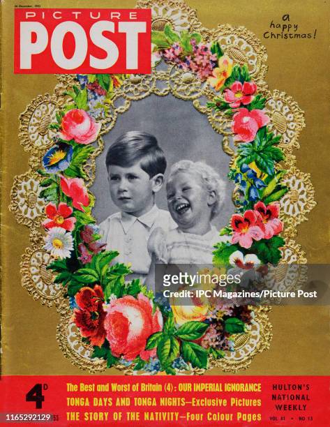 Prince Charles and Princess Anne are featured for the cover of Picture Post magazine. Original Publication: Picture Post Cover - Vol 61 No 13 - pub....