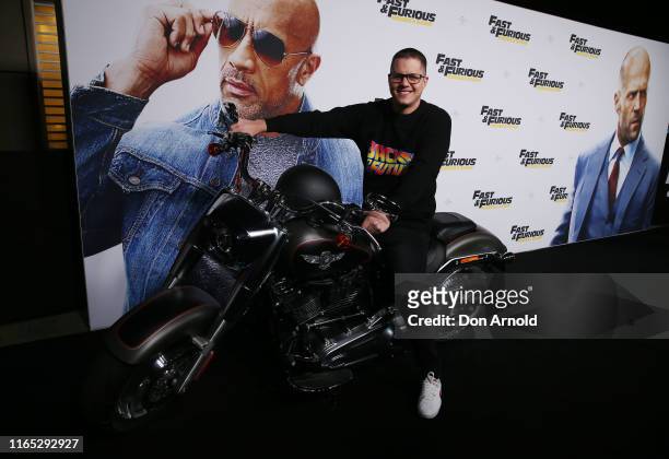 Johnny Ruffo arrives at the "Fast & Furious: Hobbs & Shaw" Australian Premiere on July 31, 2019 in Sydney, Australia.