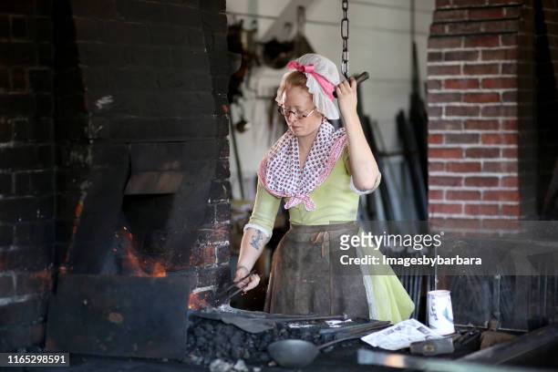 colonial women - colonial williamsburg stock pictures, royalty-free photos & images