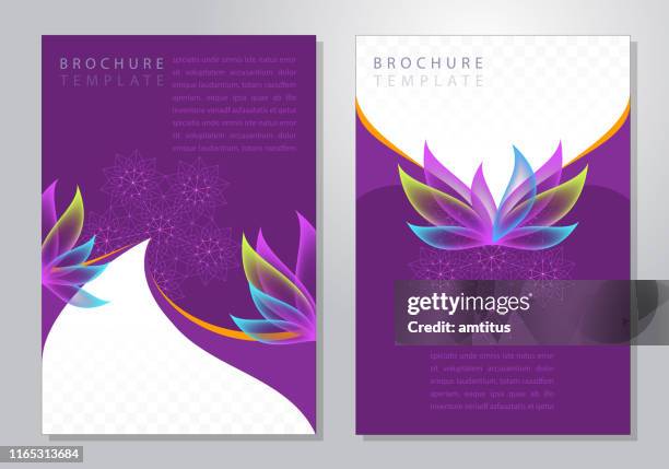 elegante blütenblätter broschüre - blütenblatt stock-grafiken, -clipart, -cartoons und -symbole