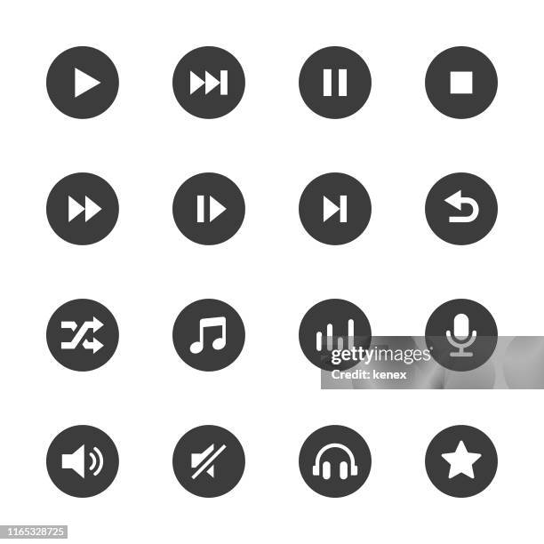 multimedia and audio icons set - multimedia stock illustrations