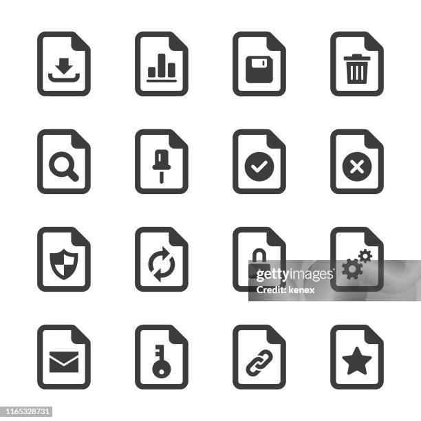 document and web icons set - hyperlink stock illustrations