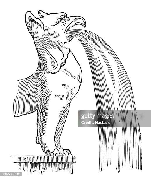 griffin fountain - drinking fountain stock illustrations