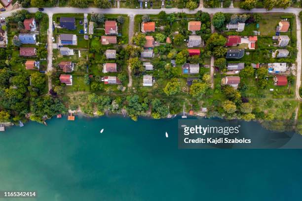 lake arial view - hungary countryside stock pictures, royalty-free photos & images