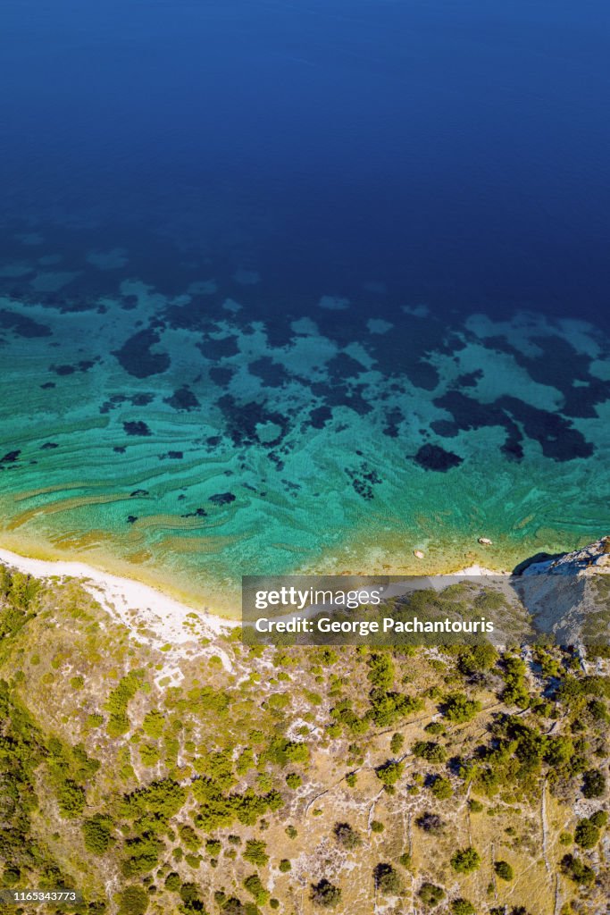 Beautiful patterns on the sea near the shore