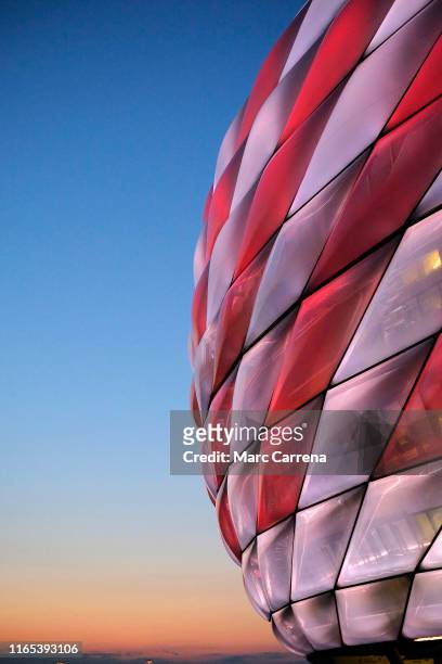 General view of the illuminated stadium during the Audi cup 2019 final match between Tottenham Hotspur and Bayern Muenchen at Allianz Arena on July...