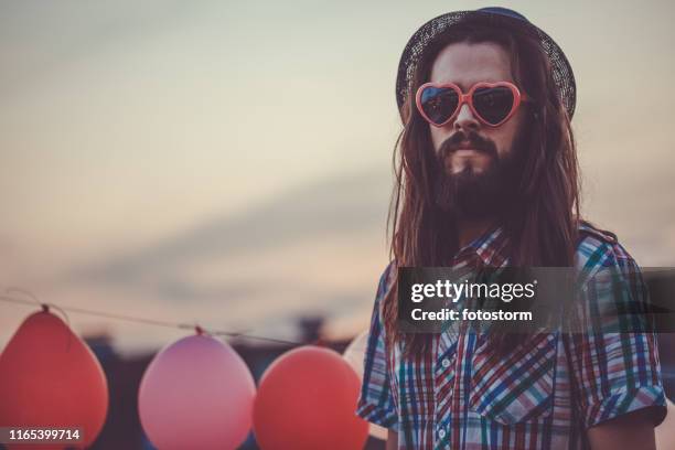 portrait of young hippie - hippy stock pictures, royalty-free photos & images